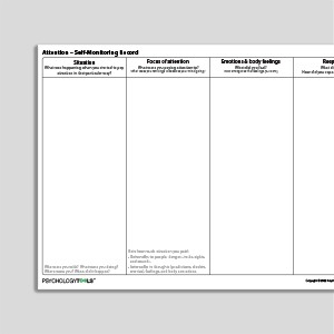 Attention - Self-Monitoring Record