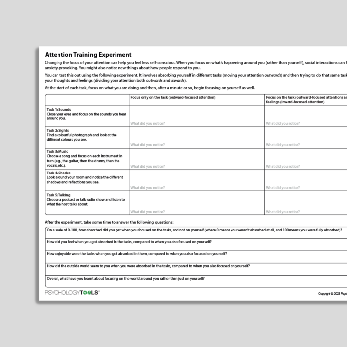 Attention Training Experiment Exercise