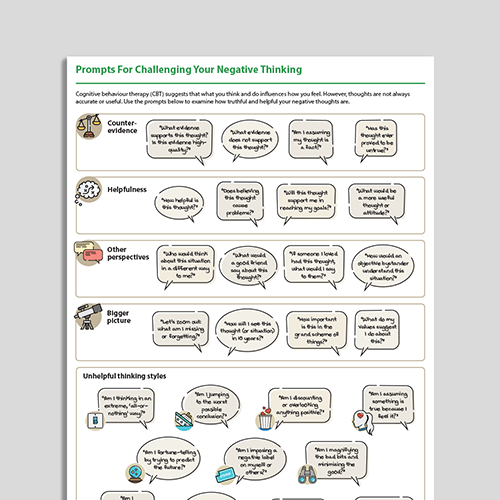 Prompts For Challenging Negative Thinking Information Handout