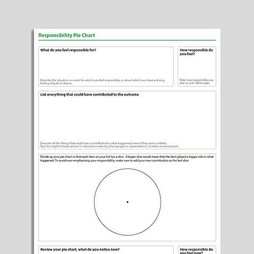 Psychology Tools Responsibility Pie Chart Exercise