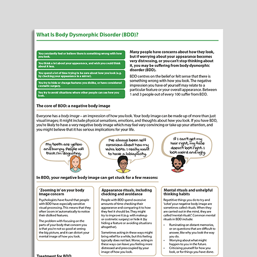 What is Body Dysmorphic Disorder (BDD) CBT Psychoeducation Handout